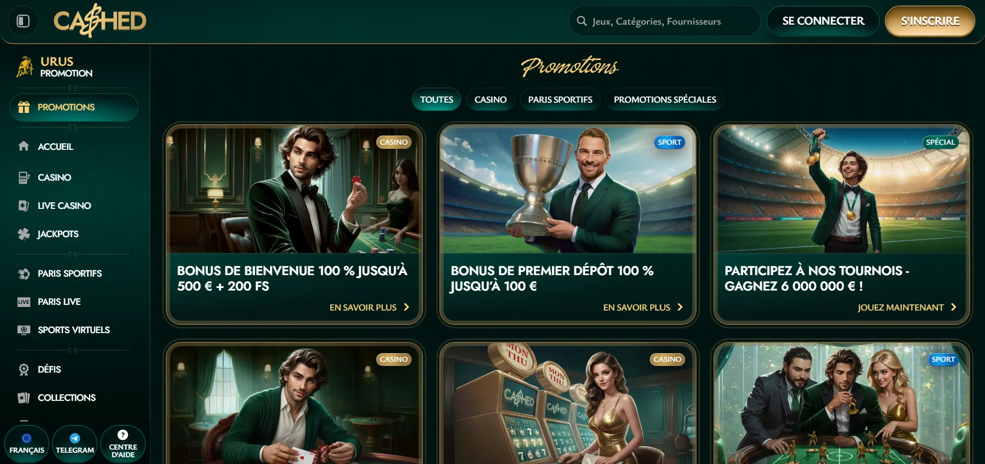 Cashed Casino : bonus et code promo