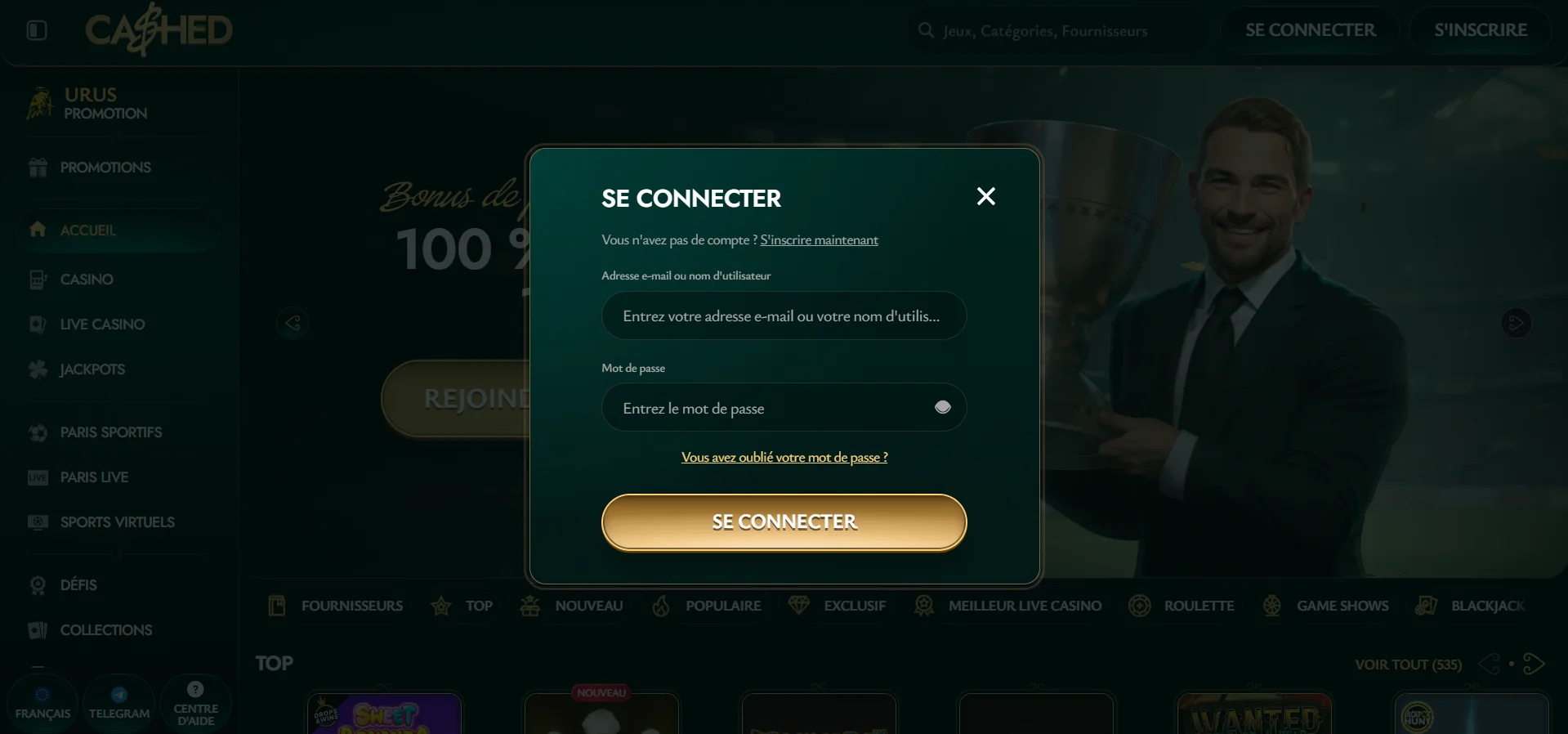 Cashed Casino : se connecter depuis un mobile